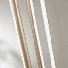 Lustre à 8 lumières LED en métal peint doré et câbles réglables - Orange Viadurini