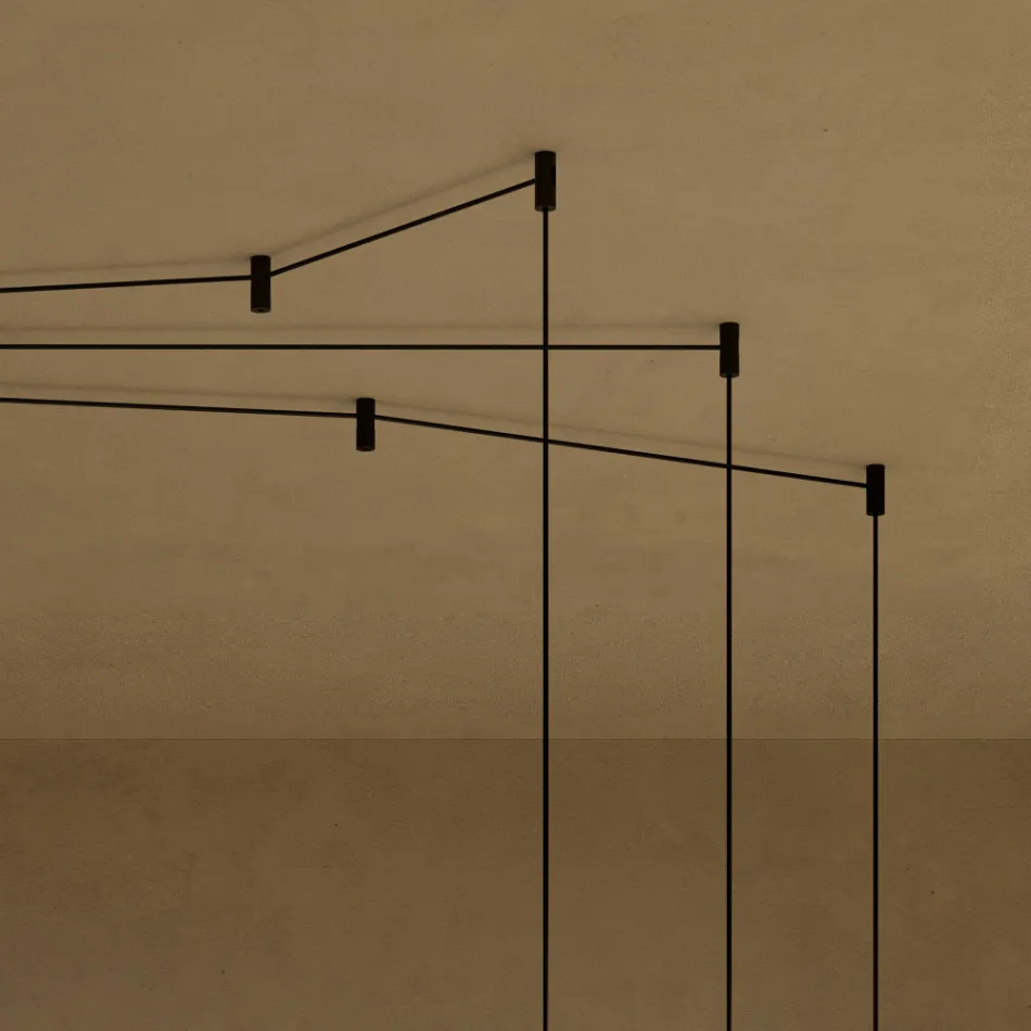 Lustre avec cylindres en verre cannelé fabriqué en Italie - Oris Viadurini