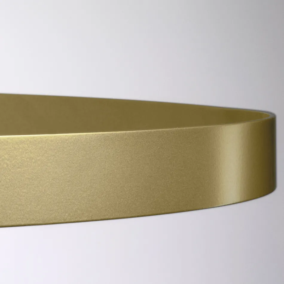 Lustre avec corps en verre et 3 cercles en aluminium - Clara Viadurini