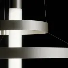 Lustre avec corps en verre et 6 cercles en aluminium - Clara Viadurini