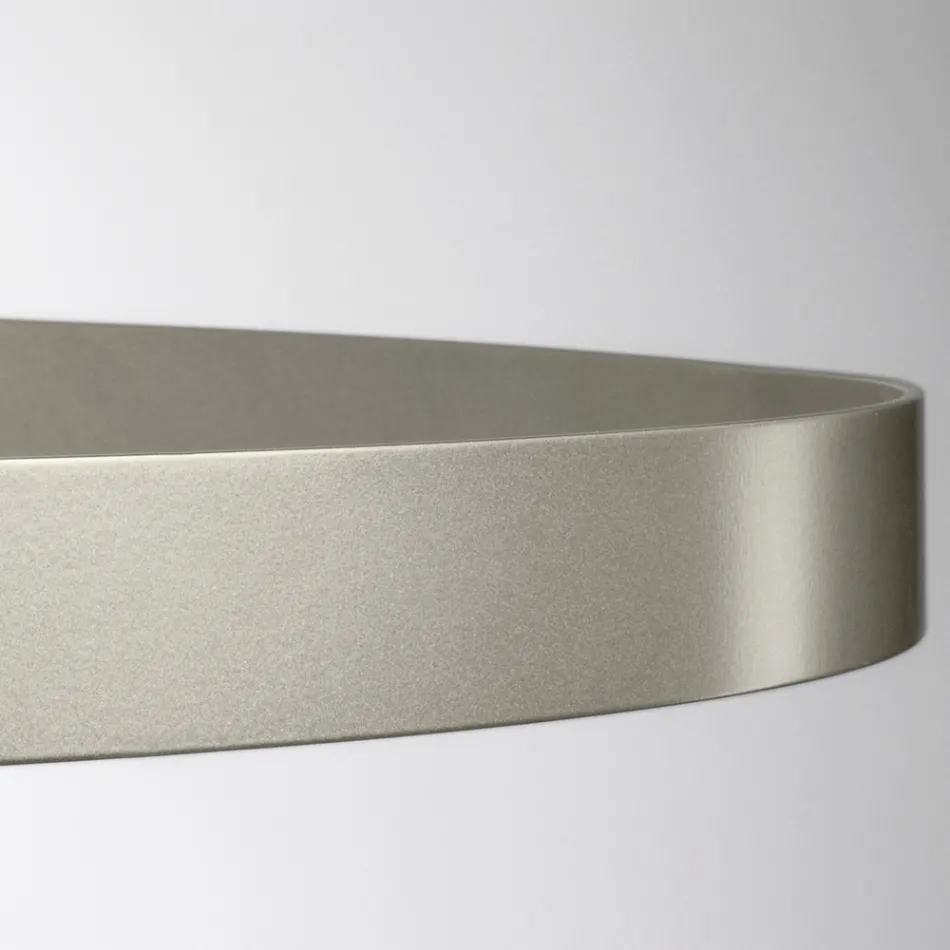 Lustre avec corps en verre et 6 cercles en aluminium - Clara Viadurini