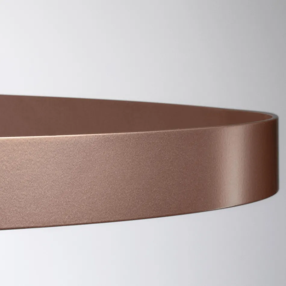 Lustre avec corps en verre et 6 cercles en aluminium - Clara Viadurini