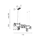 Lustre à LED en métal peint doré et verre soufflé - Ailanto Viadurini