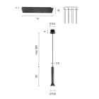 Lustre avec cadre en métal peint en or et câbles ajustables - Bouleau Viadurini