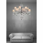 Lustre artisanal en verre vénitien à 12 lumières, fabriqué en Italie - Milagros Viadurini