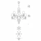 Lustre artisanal en verre vénitien à 12 lumières, fabriqué en Italie - Milagros Viadurini