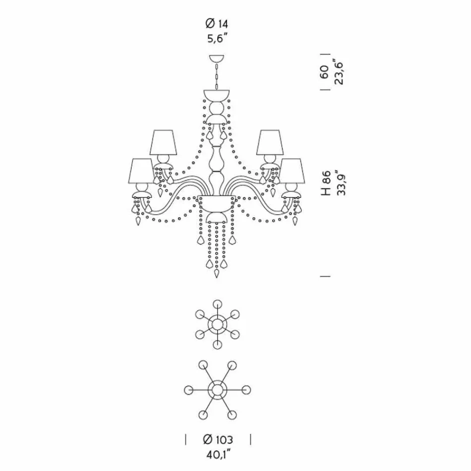 Lustre artisanal en verre vénitien à 12 lumières, fabriqué en Italie - Milagros Viadurini