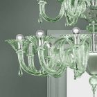 Lustre 18 lumières en verre vénitien fait à la main en Italie - Margherita Viadurini