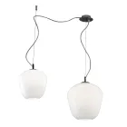 Lustre décentralisé avec petites et grandes lampes en verre, fabriqué en Italie - Elisia Viadurini
