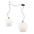 Lustre décentralisé avec petites et grandes lampes en verre, fabriqué en Italie - Elisia