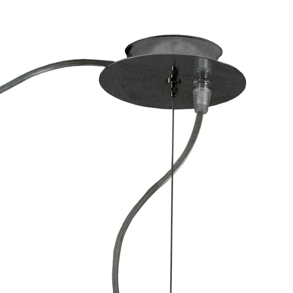Lustre décentralisé avec petites et grandes lampes en verre, fabriqué en Italie - Elisia Viadurini