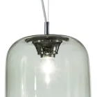 Lustre décentralisé à deux lumières en verre soufflé artisanal fabriqué en Italie - Soffio Viadurini