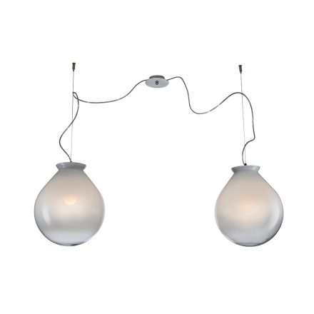 Lustre décentré en verre soufflé à la main, fabriqué en Italie - Iride Viadurini