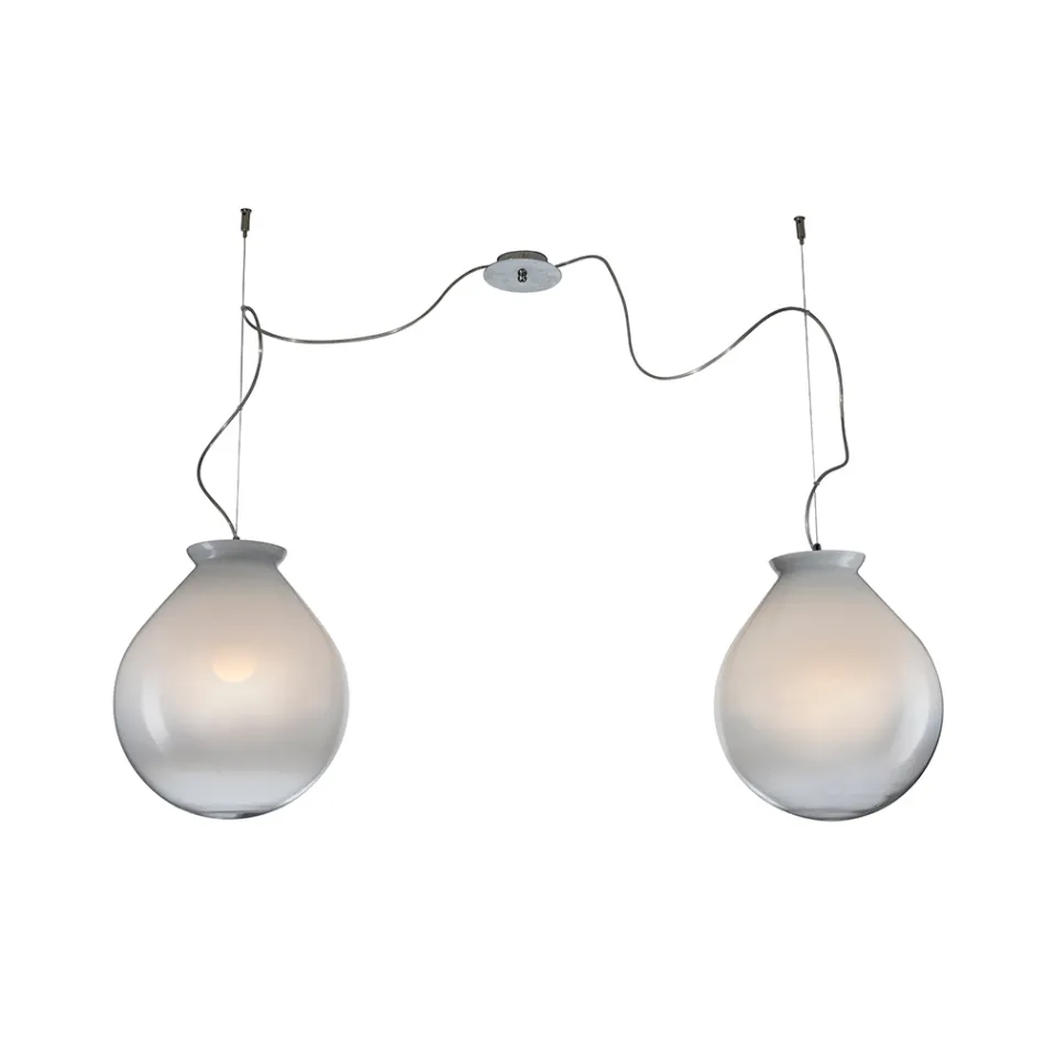 Lustre décentré en verre soufflé à la main, fabriqué en Italie - Iride Viadurini