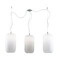 Lustre décentralisé à trois lumières en verre vénitien fabriqué en Italie - Soffio
