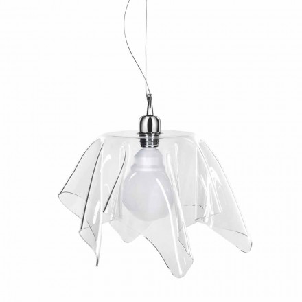 Lustre design transparent drapée Daphne fait en Italie Viadurini