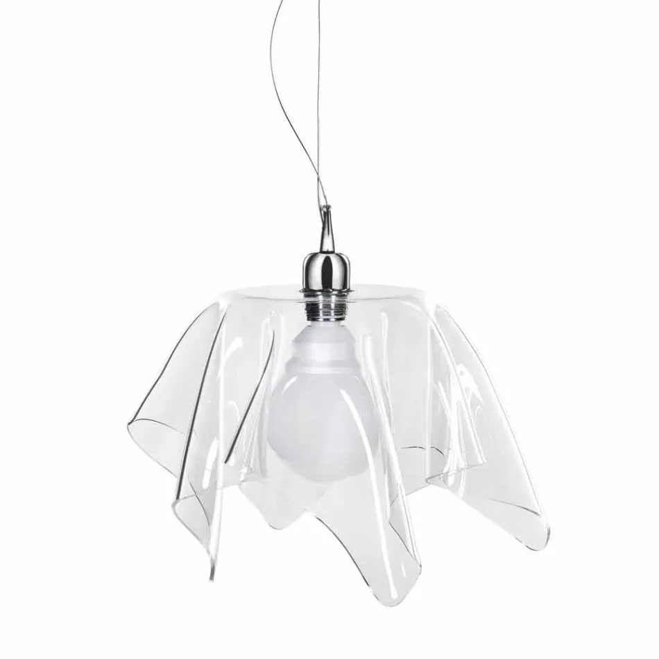 Lustre design transparent drapée Daphne fait en Italie Viadurini