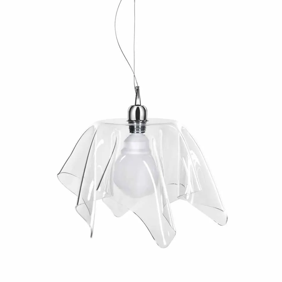Lustre design transparent drapée Daphne fait en Italie Viadurini