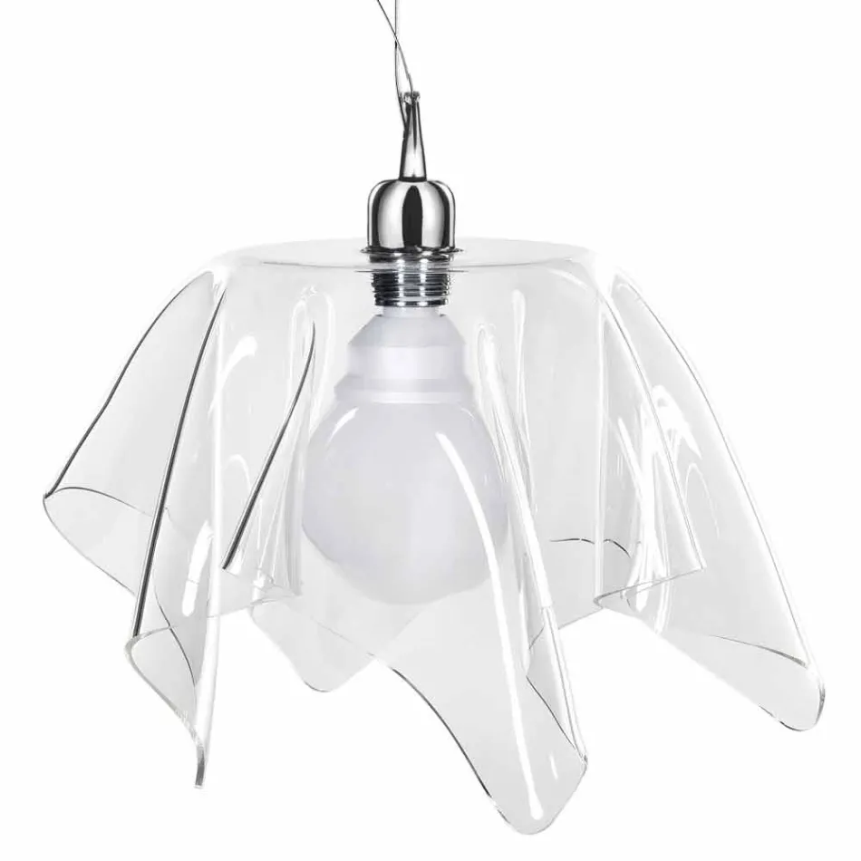 Lustre design transparent drapée Daphne fait en Italie Viadurini