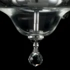 lustre design 6 lumières en verre et cristallo Ivy, fabriqué en Italie Viadurini