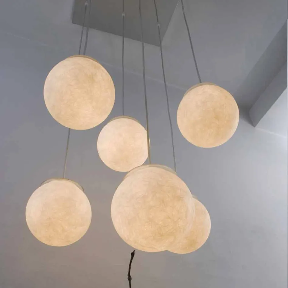 Lustre design moderne In-es.artdesign Sei Lune en nébulite Viadurini