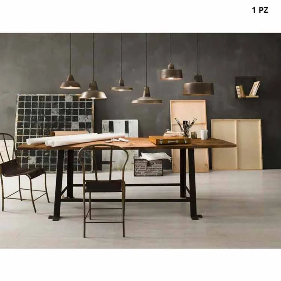 style design industriel lustre en fer antique Monica Viadurini