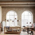 Lustre design style industriel Monica en fer vieilli Viadurini