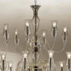 Lustre fait main avec 18 lumières en verre de Venise Made in Italy - Vittoria Viadurini