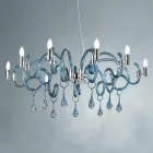 Lustre à 9 lumières fait main en verre vénitien fabriqué en Italie - Bernadette Viadurini