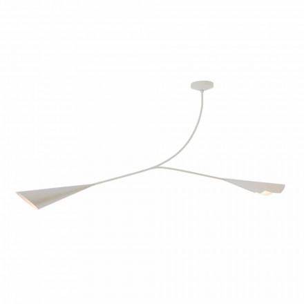 Lustre en acier peint blanc fait à la main Made in Italy - Elica Viadurini