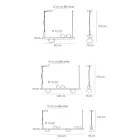 Lustre en aluminium avec lumière en verre soufflé blanc - Alma Viadurini