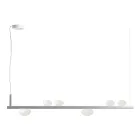 Lustre en aluminium avec verre soufflé blanc - Alma Viadurini