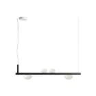 Lustre en aluminium avec lumière en verre soufflé blanc - Alma Viadurini