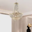 Lustre en fer et or orné de strass, fabriqué en Italie pour la décoration intérieure - Bavière Viadurini