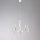 Lustre en bois et fer laqué de fabrication italienne pour la décoration intérieure - Toscane Viadurini