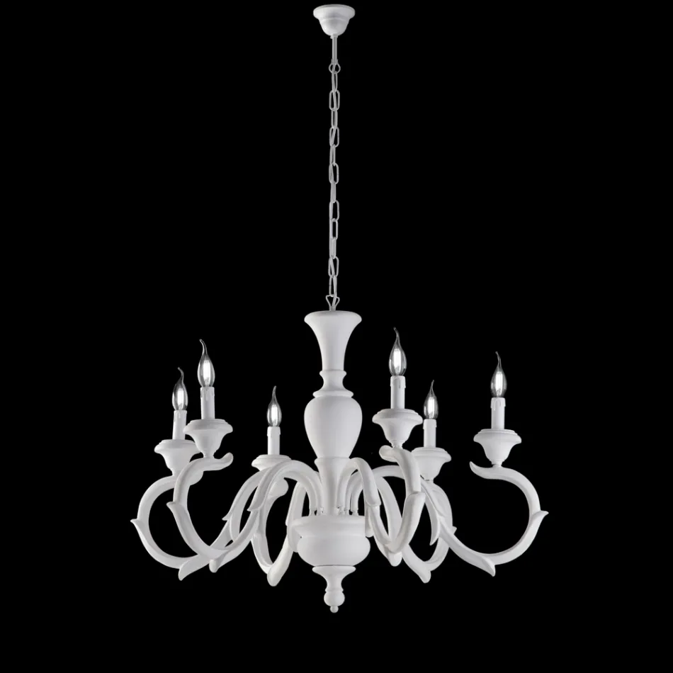 Lustre en bois fabriqué en Italie pour la décoration intérieure - Florence Viadurini