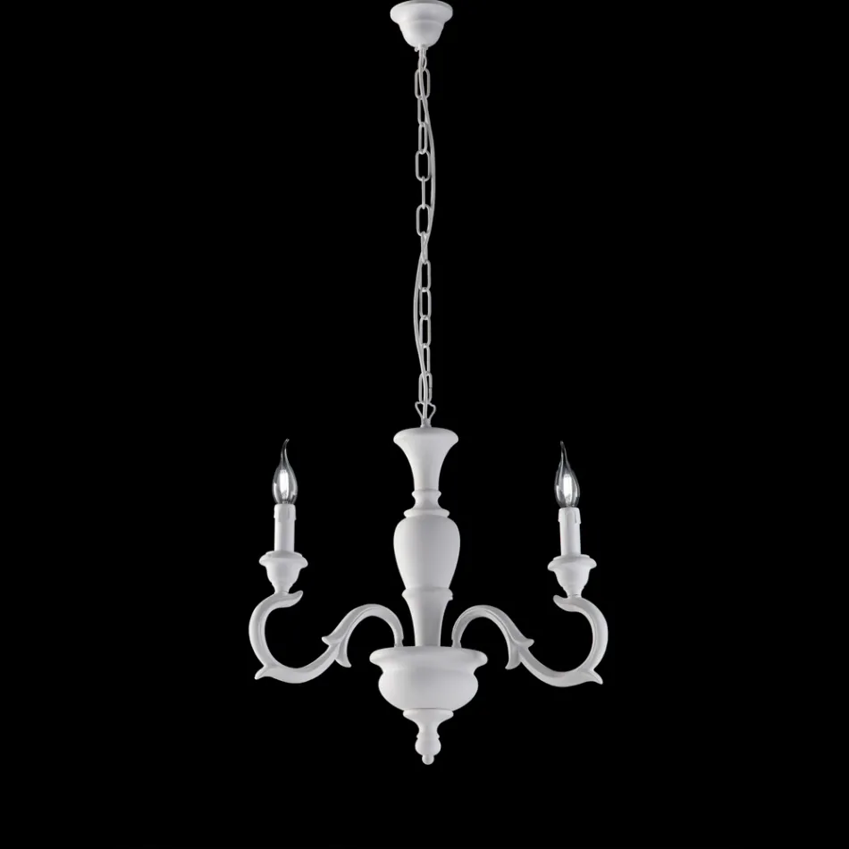 Lustre en bois fabriqué en Italie pour la décoration intérieure - Florence Viadurini