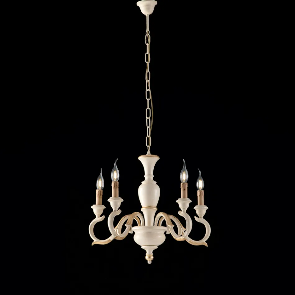 Lustre en bois fabriqué en Italie pour la décoration intérieure - Florence Viadurini