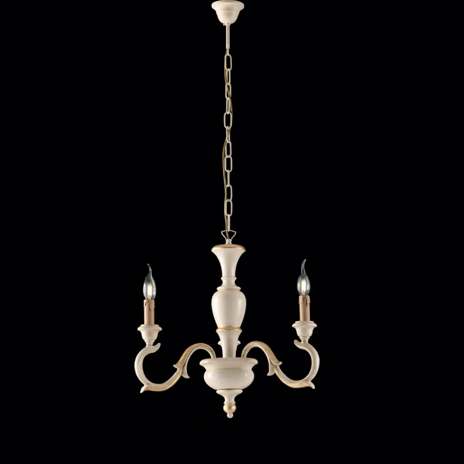 Lustre en bois fabriqué en Italie pour la décoration intérieure - Florence Viadurini