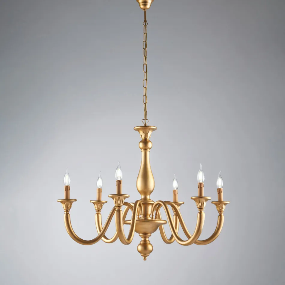 Lustre en bois fabriqué en Italie pour la décoration intérieure - Sienne Viadurini