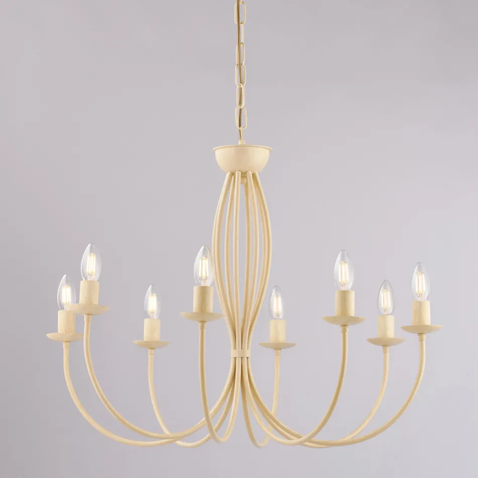 Lustre en métal blanc pour illuminer des espaces raffinés – Roccia Viadurini