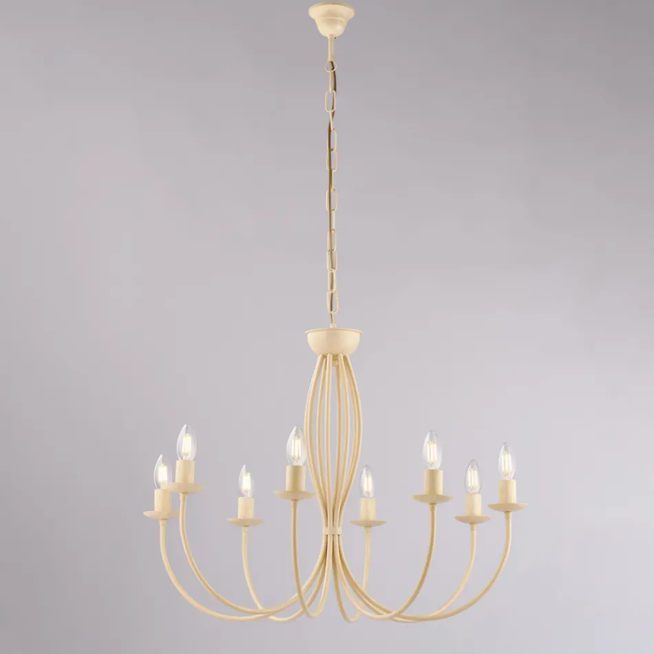 Lustre en métal blanc pour illuminer des espaces raffinés – Roccia Viadurini