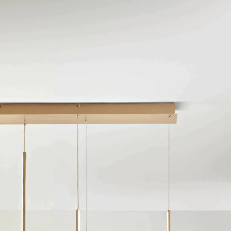 Lustre en métal avec insert amovible en verre granulé - Catalpa Viadurini