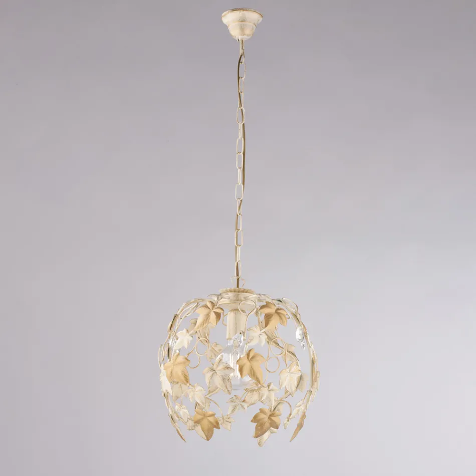 Lustre en métal avec pendentifs en cristal pour intérieurs élégants – Orchidea Viadurini