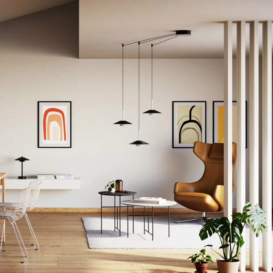 Lustre en métal avec différentes finitions, fabriqué en Italie - Mira Viadurini