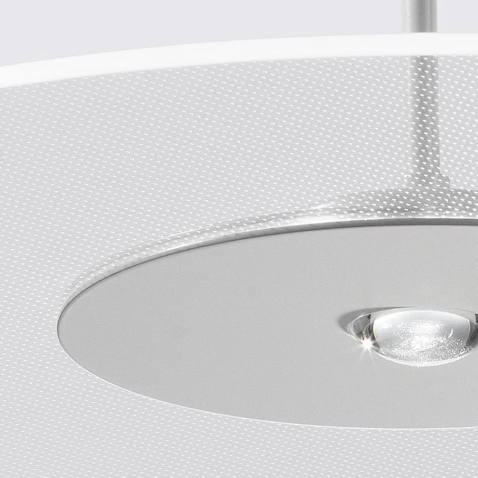 Lustre en métal avec diffuseur en plexiglas à micro-points - Nora Viadurini