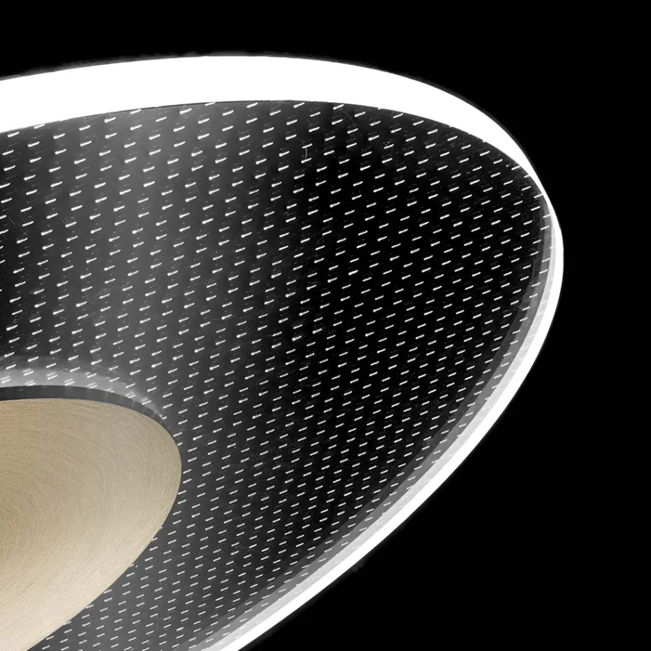 Lustre en métal avec diffuseur en plexiglas à micro-points - Nora Viadurini