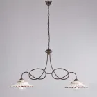 Lustre en céramique blanche et métal à 2 lumières pour usage intérieur - Polaris Viadurini