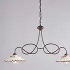 Lustre en céramique blanche et métal à 2 lumières pour usage intérieur - Polaris Viadurini