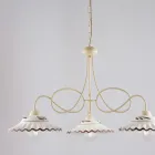 Lustre en céramique blanche et métal à 3 lumières pour usage intérieur - Polaris Viadurini